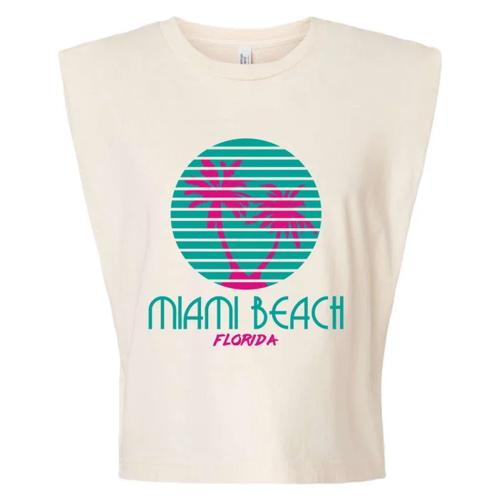 Miami Beach Florida Meaningful Gift Cool Gift Fl Retro Garment-Dyed Women's Muscle Tee