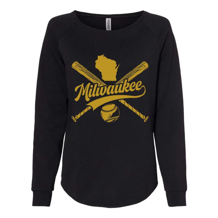 Milwaukee Baseball Fan Womens California Wash Sweatshirt