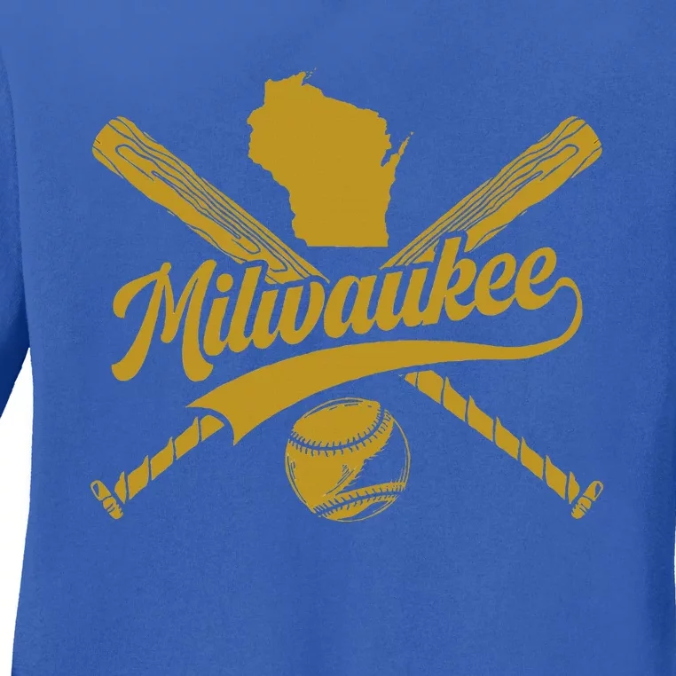 Milwaukee Baseball Fan Ladies Long Sleeve Shirt