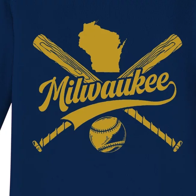 Milwaukee Baseball Fan Baby Long Sleeve Bodysuit