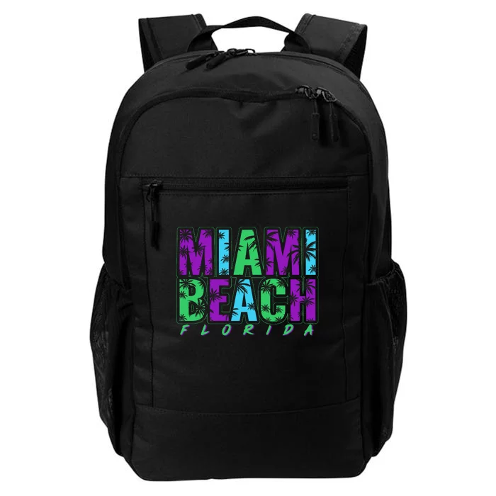 Miami Beach Floral Palm Trees Daily Commute Backpack