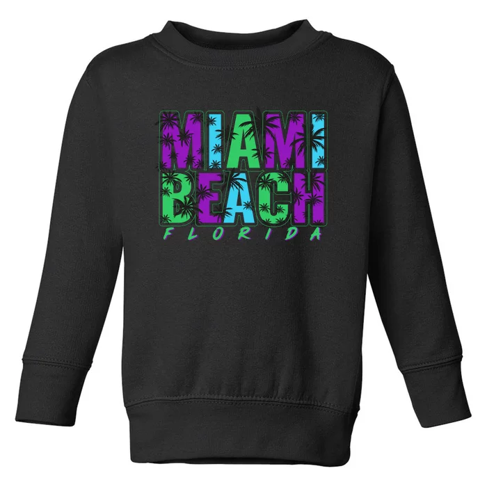 Miami Beach Floral Palm Trees Toddler Sweatshirt