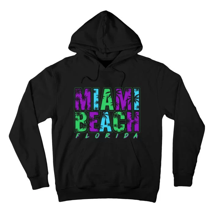 Miami Beach Floral Palm Trees Tall Hoodie