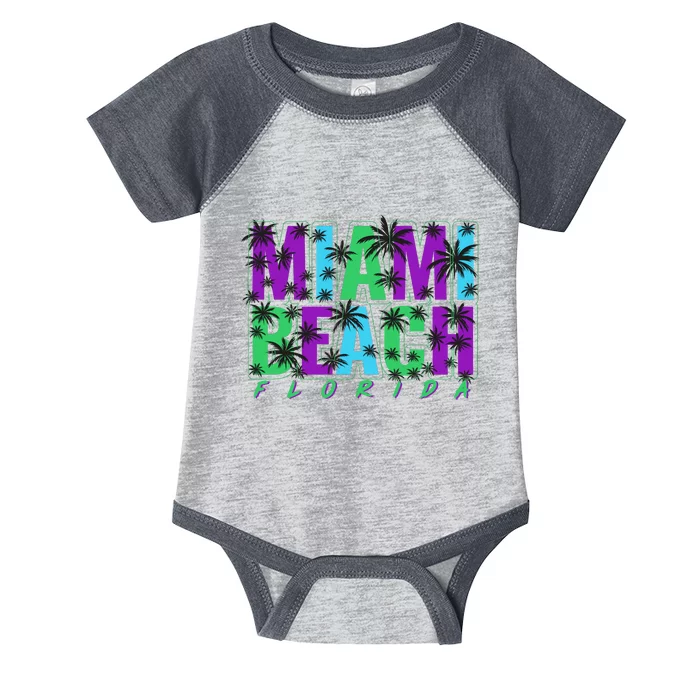 Miami Beach Floral Palm Trees Infant Baby Jersey Bodysuit