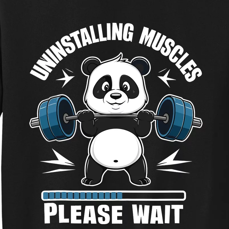 Muscle Building Fitness Panda Weight Lifting Barbell Workout Tall Sweatshirt