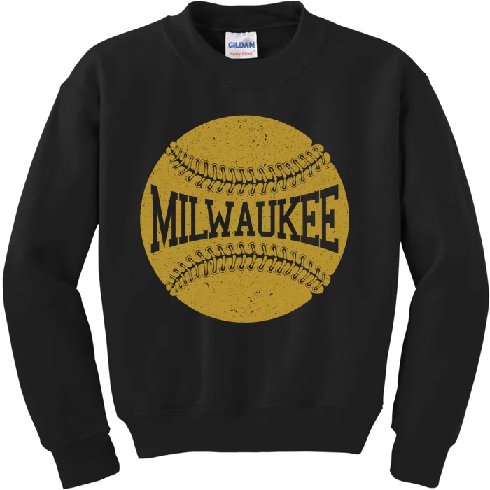 Milwaukee Baseball Fan Kids Sweatshirt