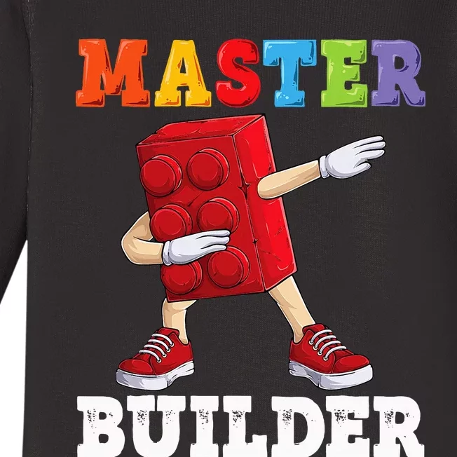 Master Builder Funny Building Blocks Bricks Baby Long Sleeve Bodysuit