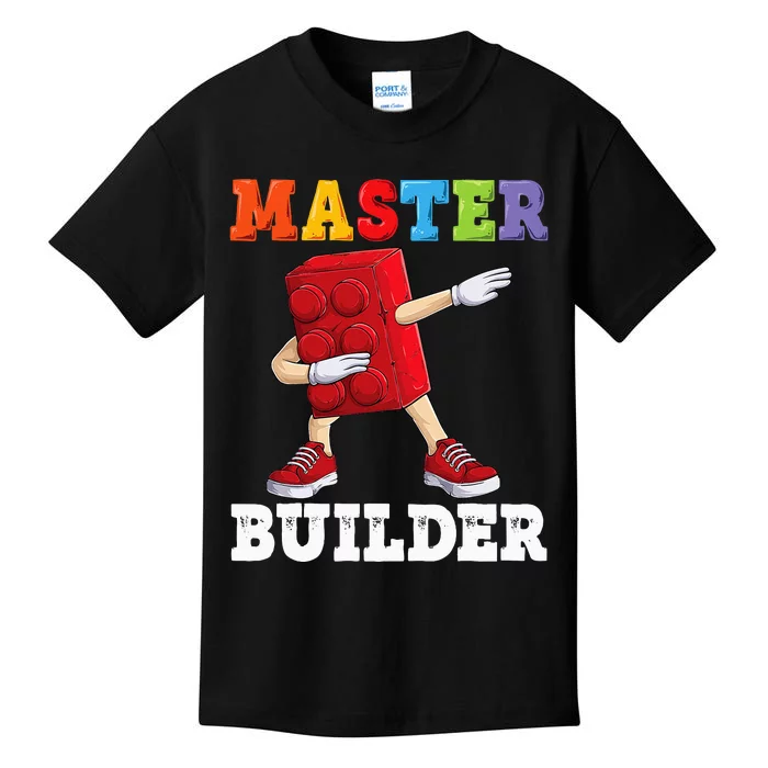 Master Builder Funny Building Blocks Bricks Kids T-Shirt