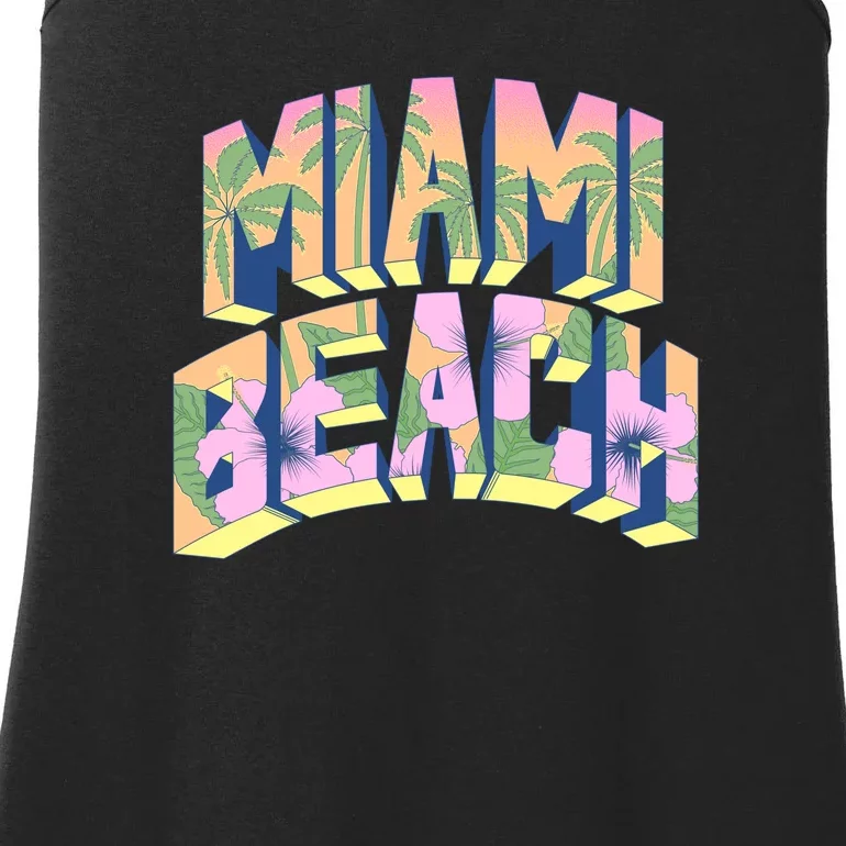 Miami Beach Floral Ladies Essential Tank