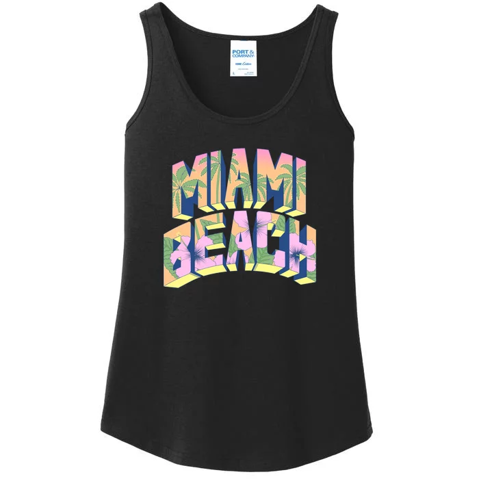 Miami Beach Floral Ladies Essential Tank