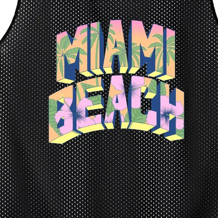 Miami Beach Floral Mesh Reversible Basketball Jersey Tank