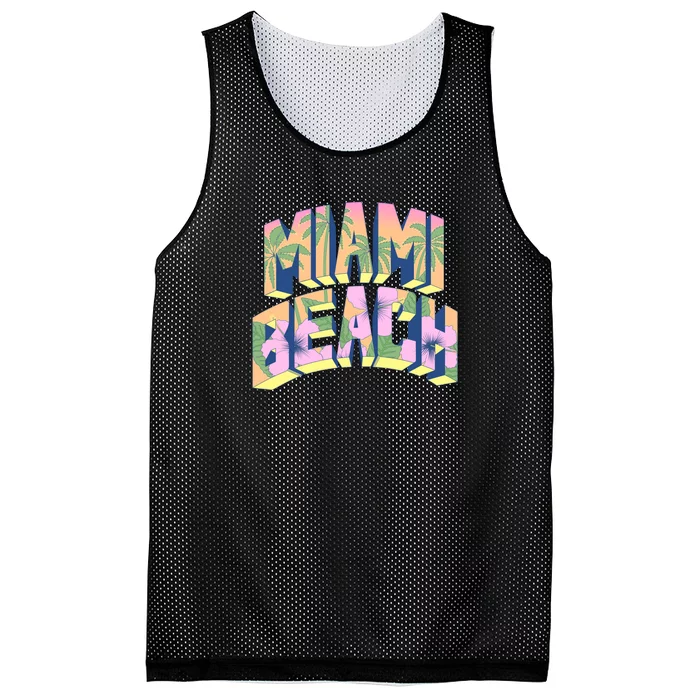 Miami Beach Floral Mesh Reversible Basketball Jersey Tank