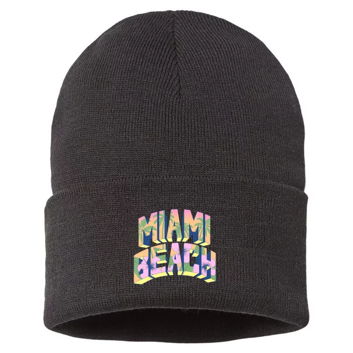 Miami Beach Floral Sustainable Knit Beanie