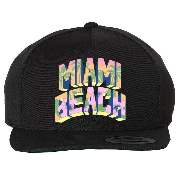 Miami Beach Floral Wool Snapback Cap