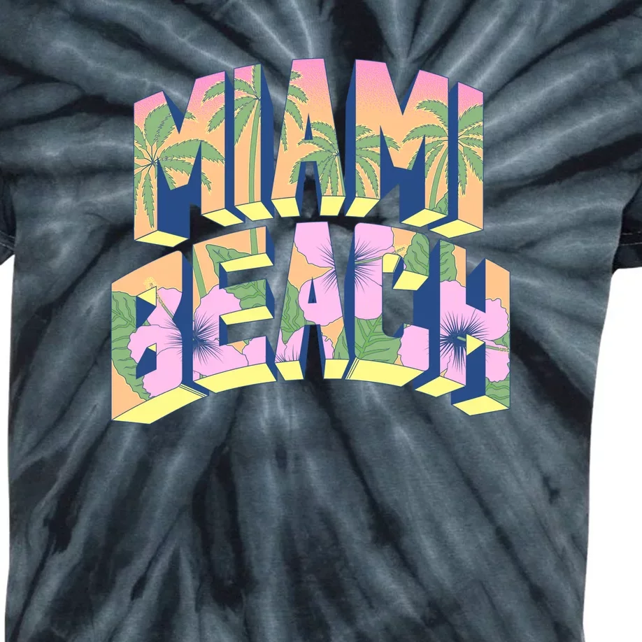 Miami Beach Floral Kids Tie-Dye T-Shirt