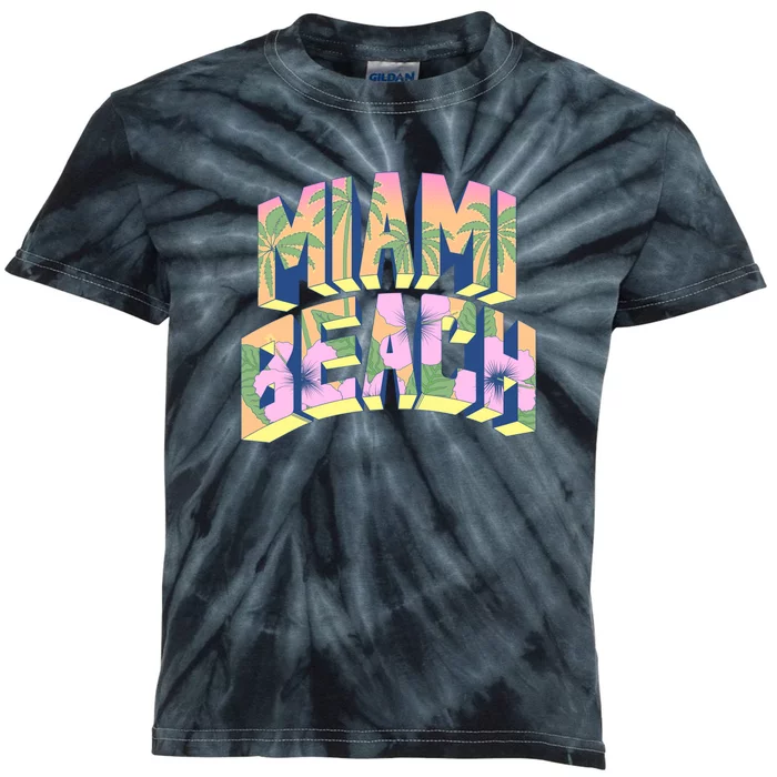 Miami Beach Floral Kids Tie-Dye T-Shirt