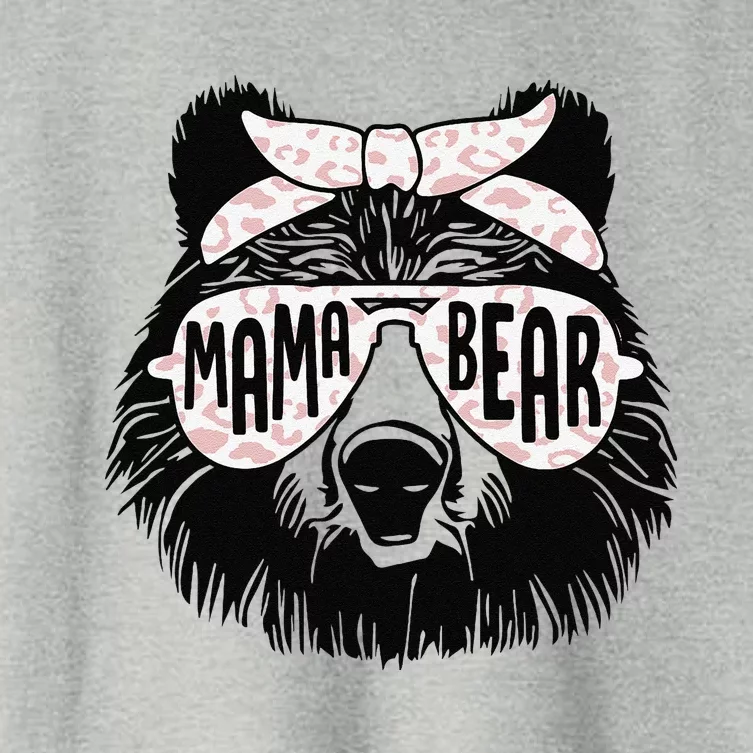 Mama Bear Face Sunglasses Mother Mom Mommy MotherS Day Women's Crop Top Tee