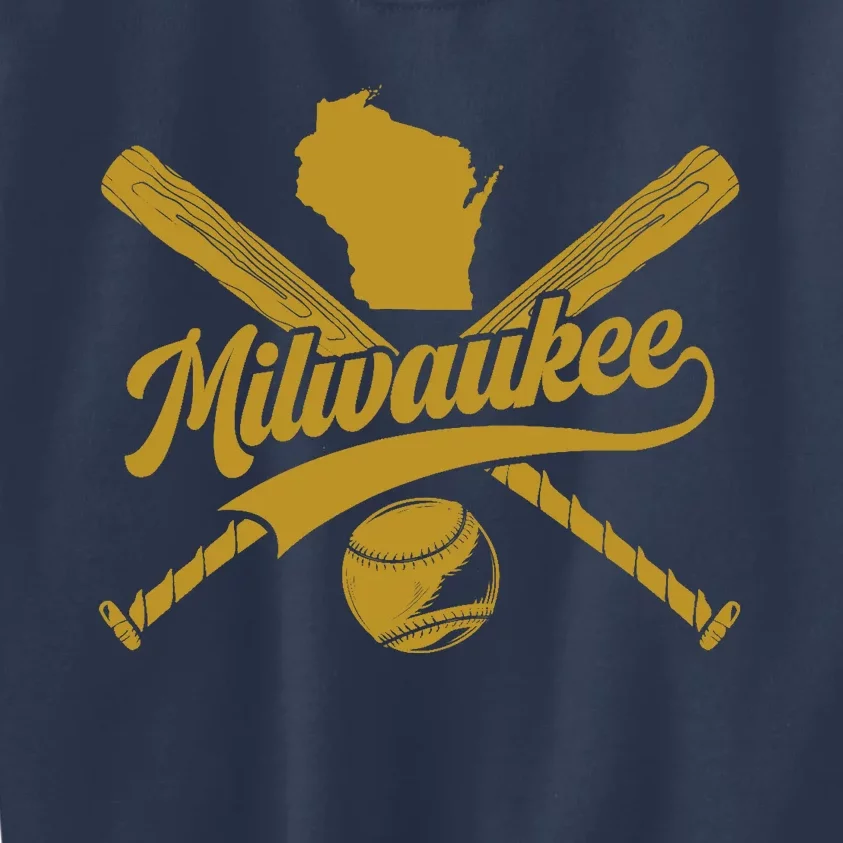 Milwaukee Baseball Fan Kids Sweatshirt