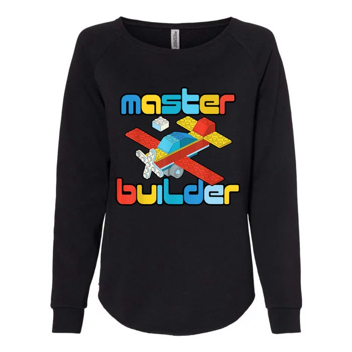 Master Builder Funny Building Blocks Brick Block Toy Womens California Wash Sweatshirt