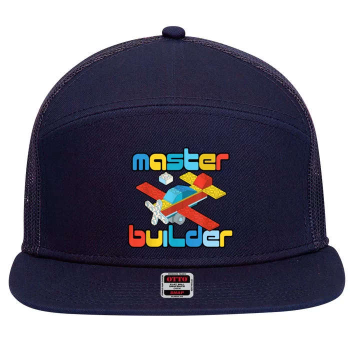 Master Builder Funny Building Blocks Brick Block Toy 7 Panel Mesh Trucker Snapback Hat