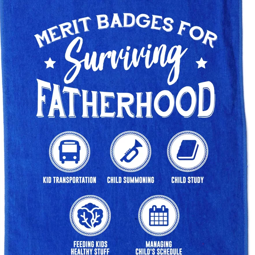 Merit Badges For Surviving Fatherhood Gift Platinum Collection Golf Towel