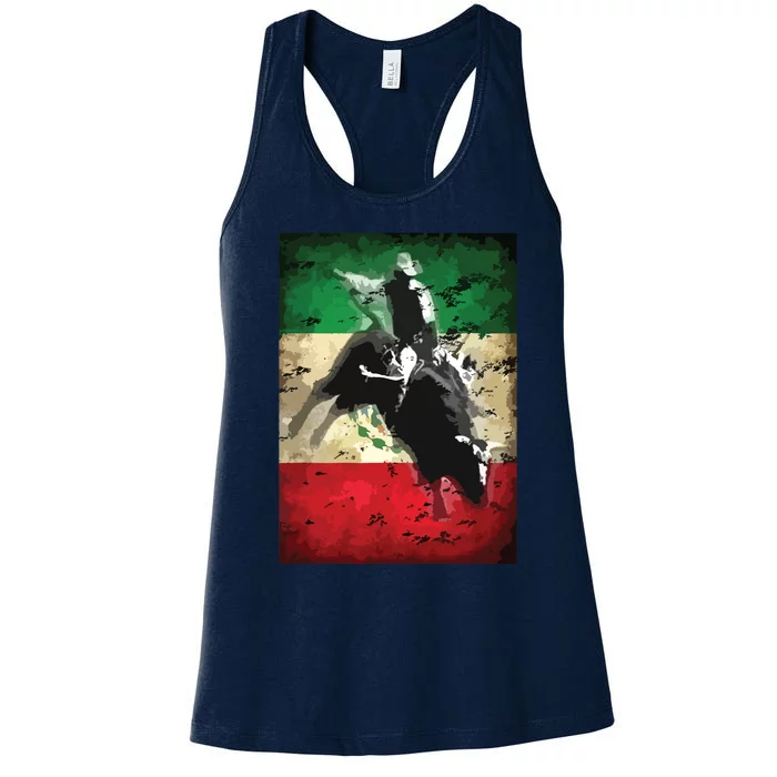 Mexico BullRiding For Ranch Rider Mexican Cowboy Women's Racerback Tank