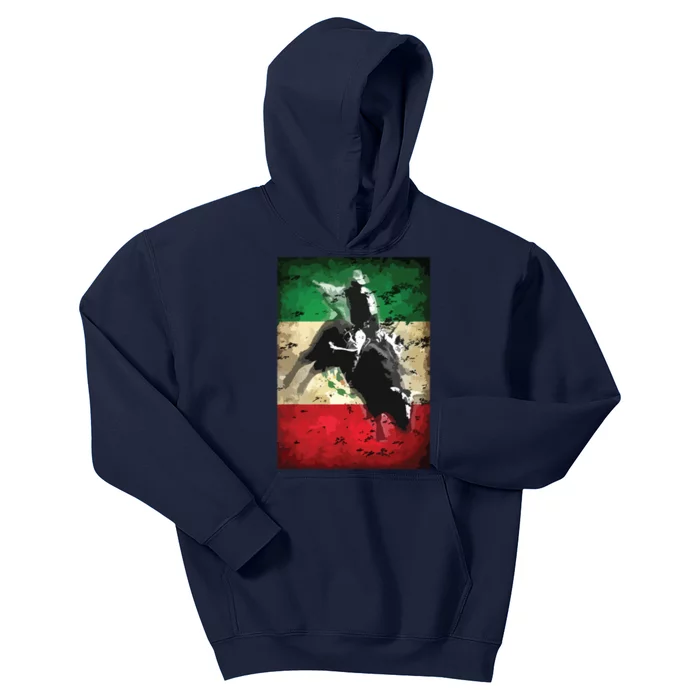 Mexico BullRiding For Ranch Rider Mexican Cowboy Kids Hoodie