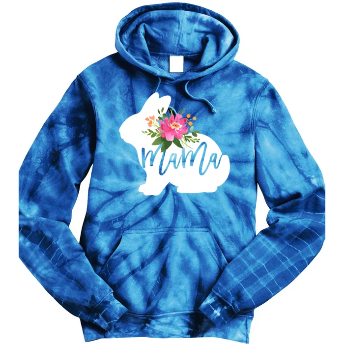 Mama Bunny Floral Mommy Bunny Easter Mom Gift Tie Dye Hoodie