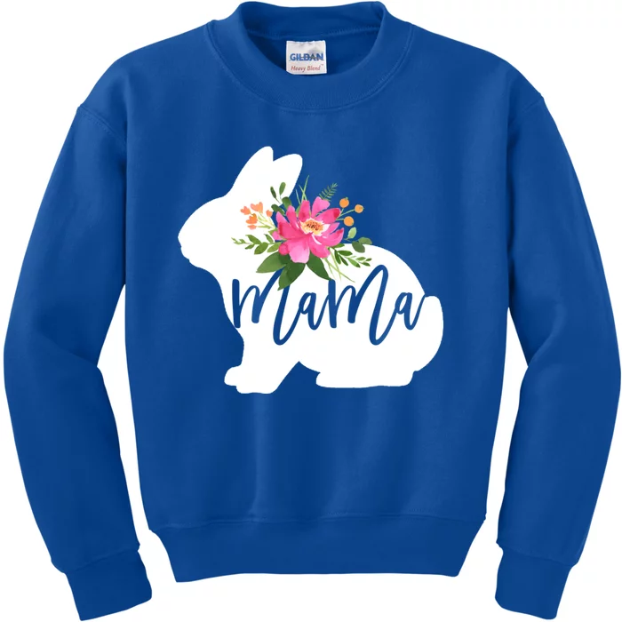 Mama Bunny Floral Mommy Bunny Easter Mom Gift Kids Sweatshirt