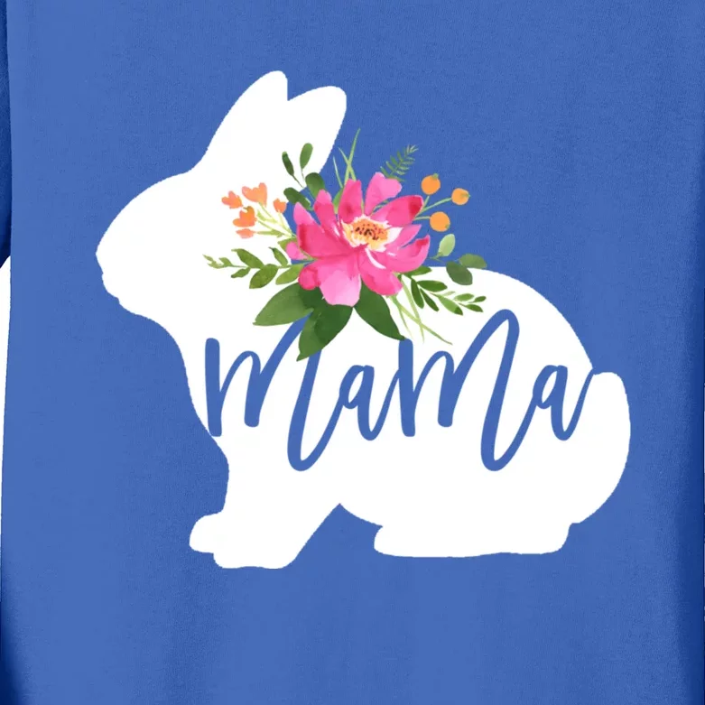 Mama Bunny Floral Mommy Bunny Easter Mom Gift Kids Long Sleeve Shirt