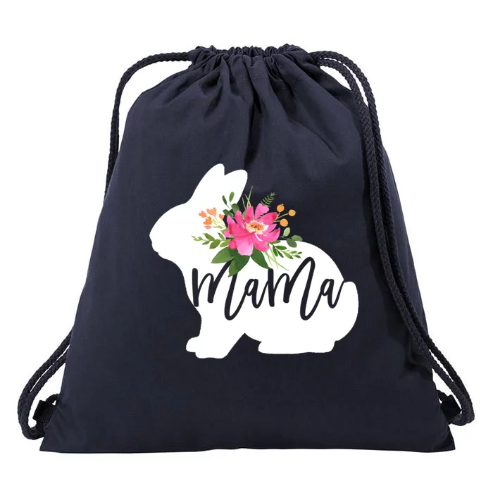 Mama Bunny Floral Mommy Bunny Easter Mom Gift Drawstring Bag