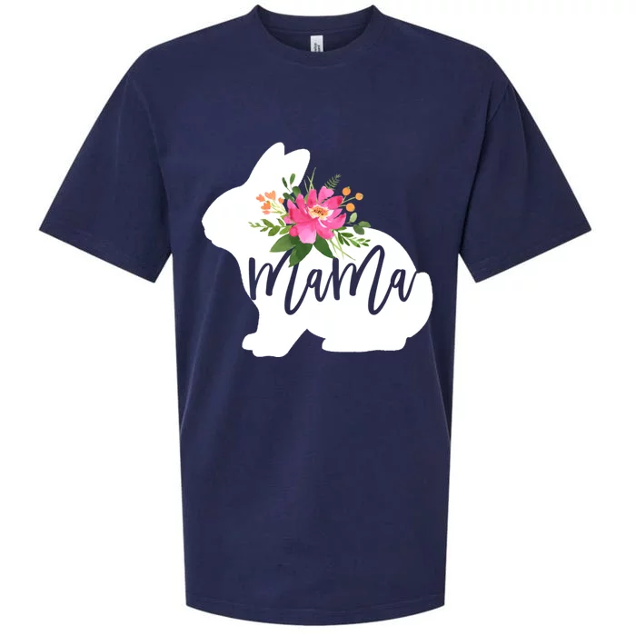 Mama Bunny Floral Mommy Bunny Easter Mom Gift Sueded Cloud Jersey T-Shirt