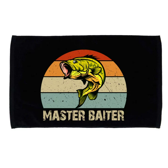 Master Baiter Funny Bass Fishing Funny Gift Dads Gift Microfiber Hand Towel