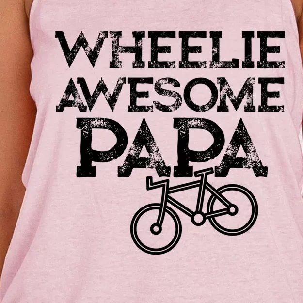 Mountain Biking Funny Gift For Grandpa Wheelie Papa Funny Great Gift Great Gift Women's Knotted Racerback Tank