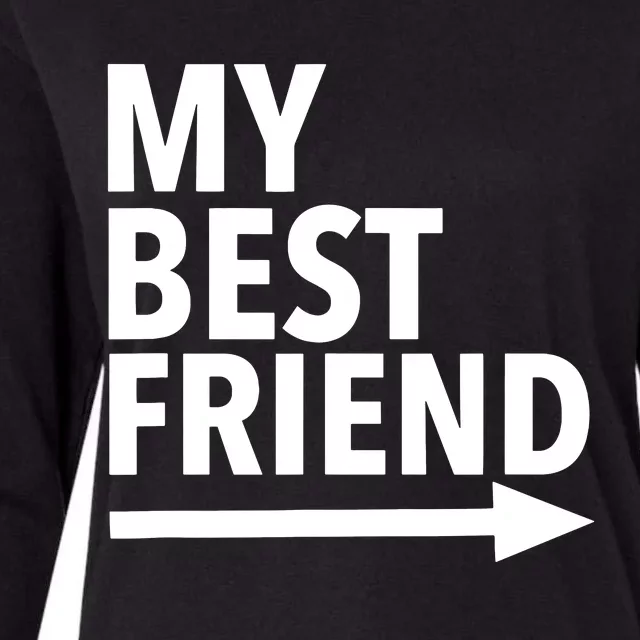 My Best Friend T With Arrow Left Womens Cotton Relaxed Long Sleeve T-Shirt