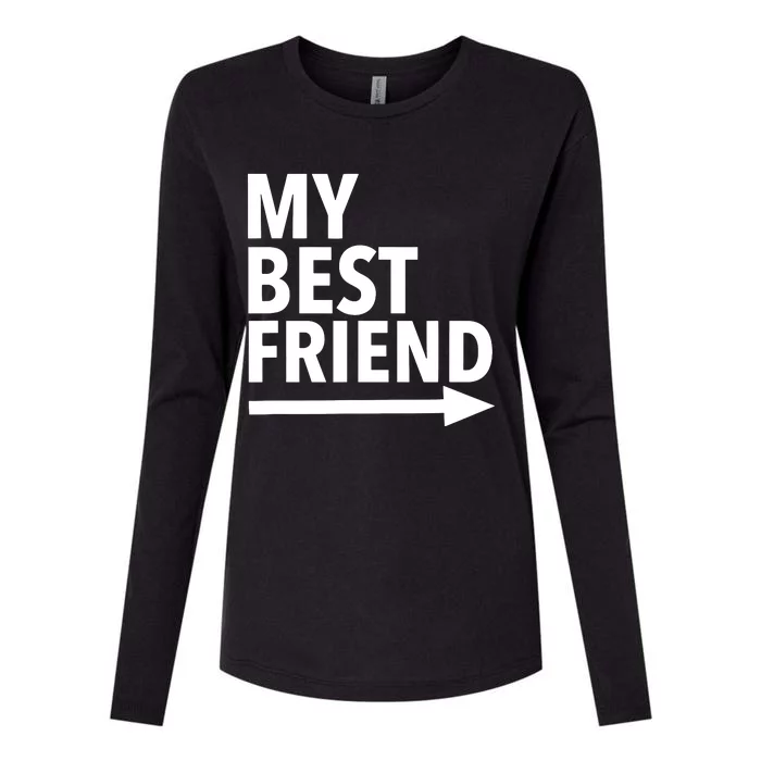 My Best Friend T With Arrow Left Womens Cotton Relaxed Long Sleeve T-Shirt