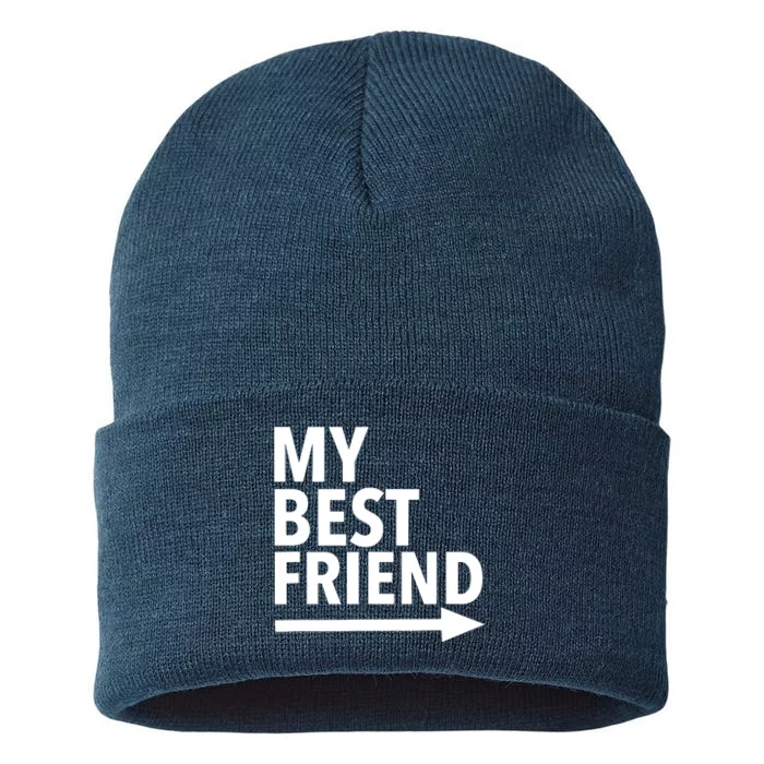 My Best Friend T With Arrow Left Sustainable Knit Beanie