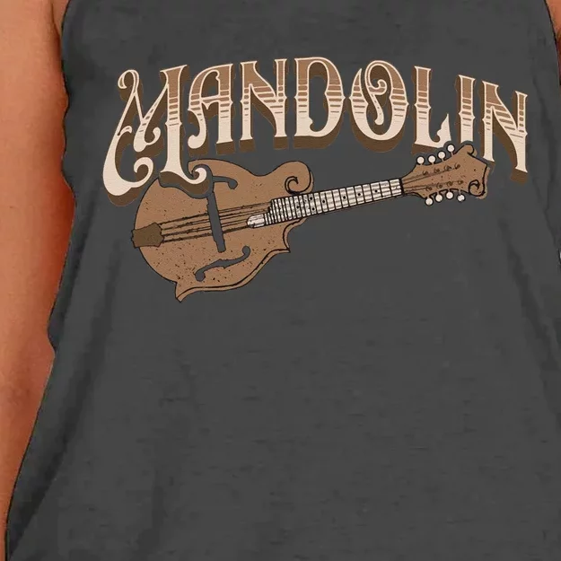 Mandolin Bluegrass Folk Music Mandolin Player Musicians Women's Knotted Racerback Tank