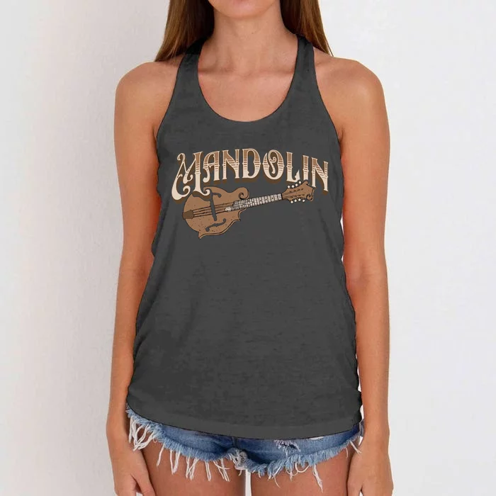 Mandolin Bluegrass Folk Music Mandolin Player Musicians Women's Knotted Racerback Tank