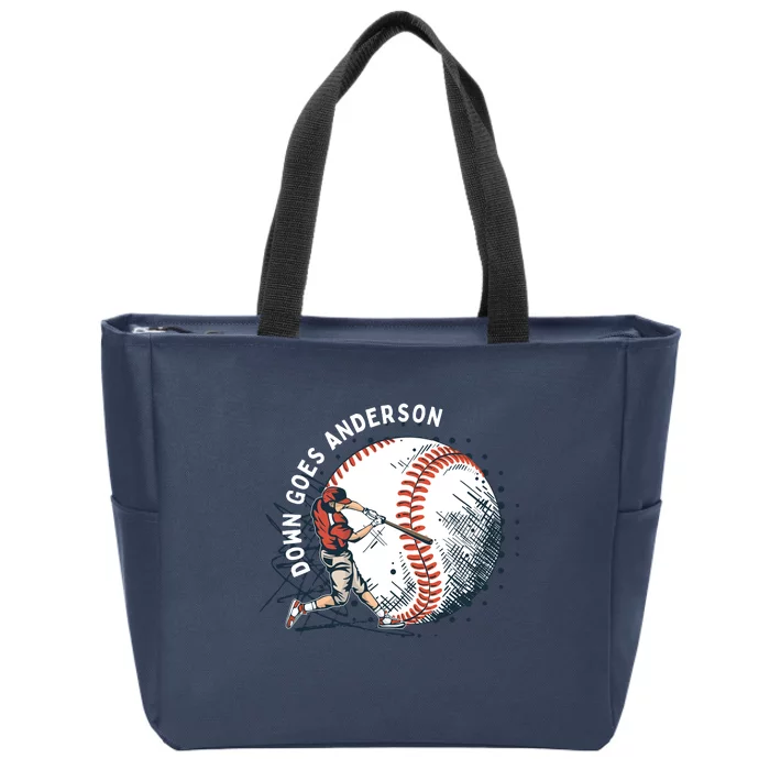 Meme Baseball Funny Down Goes Anderson Zip Tote Bag