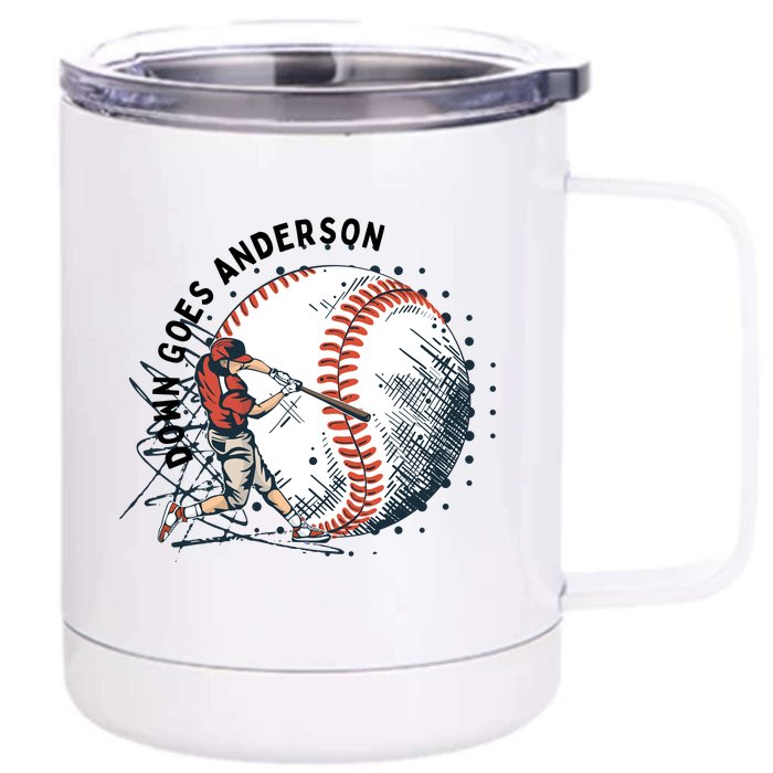 Meme Baseball Funny Down Goes Anderson Front & Back 12oz Stainless Steel Tumbler Cup