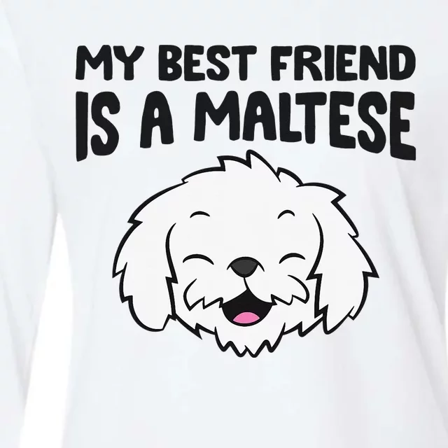 My Best Friend Is A Maltese Dog Womens Cotton Relaxed Long Sleeve T-Shirt