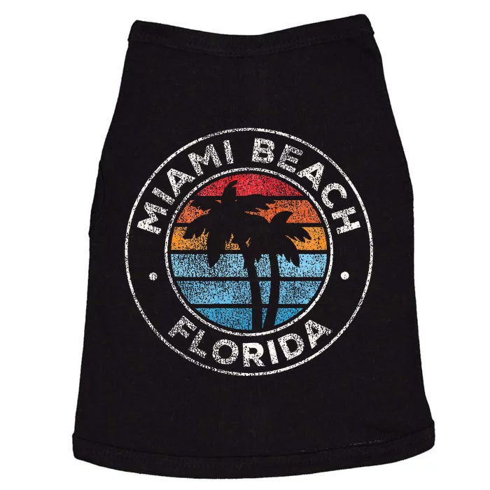 Miami Beach Florida Fl Vintage Graphic Retro 70s Doggie Tank