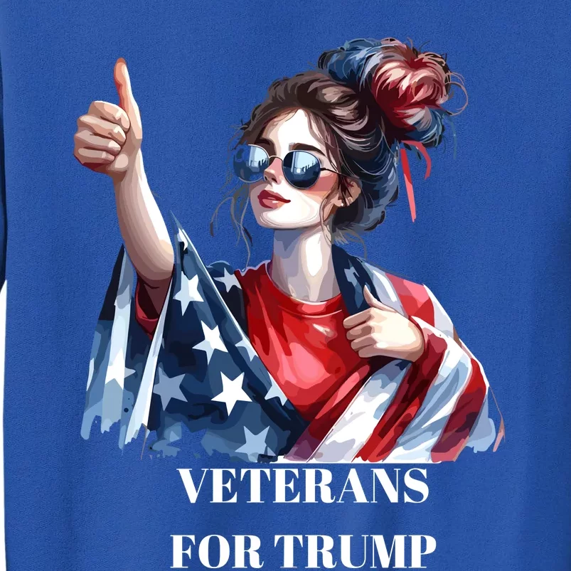 Messy Bun For Trump Patriotic Female Veterans Sweatshirt