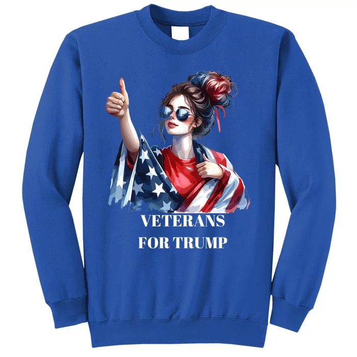 Messy Bun For Trump Patriotic Female Veterans Sweatshirt