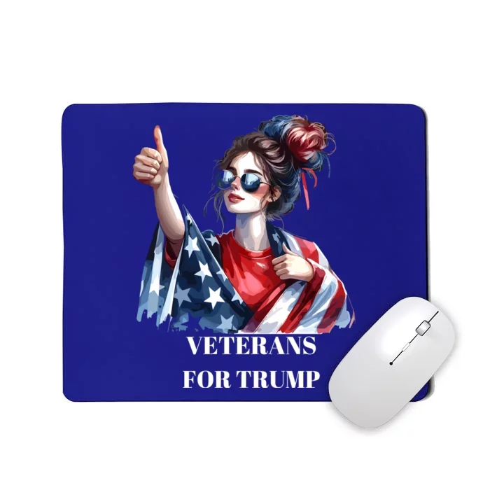 Messy Bun For Trump Patriotic Female Veterans Mousepad