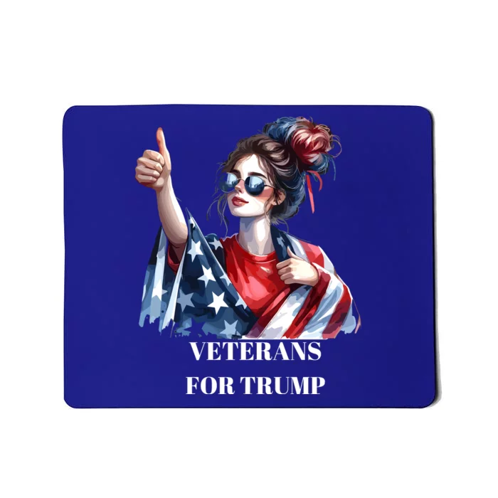 Messy Bun For Trump Patriotic Female Veterans Mousepad