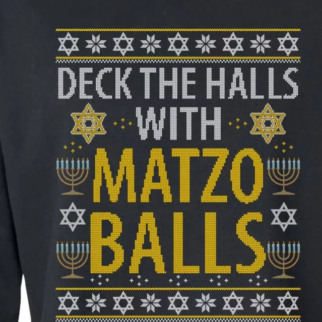 Matzo Balls Funny Hanukkah Theme Holiday Idea Quote Gift Cropped Pullover Crew