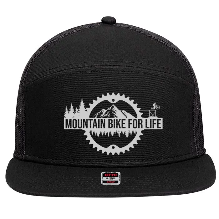 Mountain Bike For Life Gift Road Cyling 7 Panel Mesh Trucker Snapback Hat