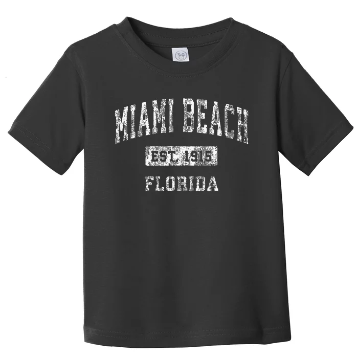 Miami Beach Florida Fl Vintage Established Toddler T-Shirt